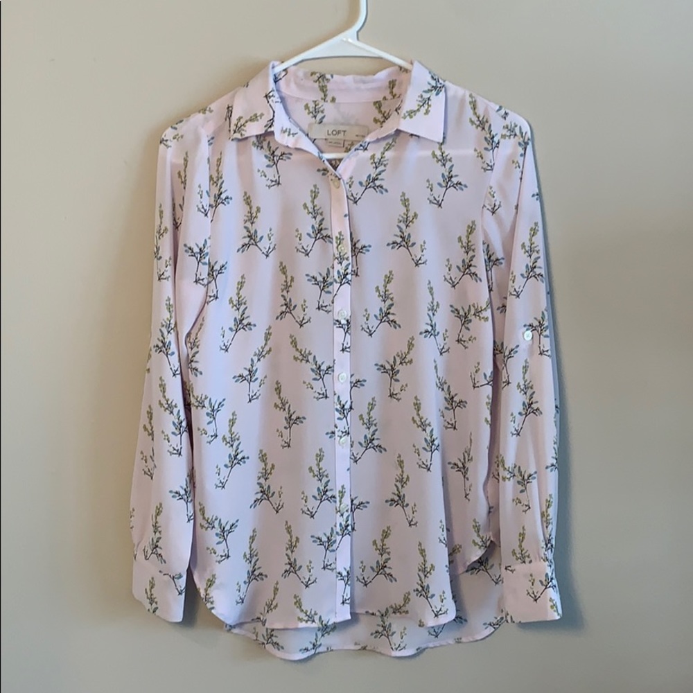 Loft Button-Up Blouse - XSP - Lavender